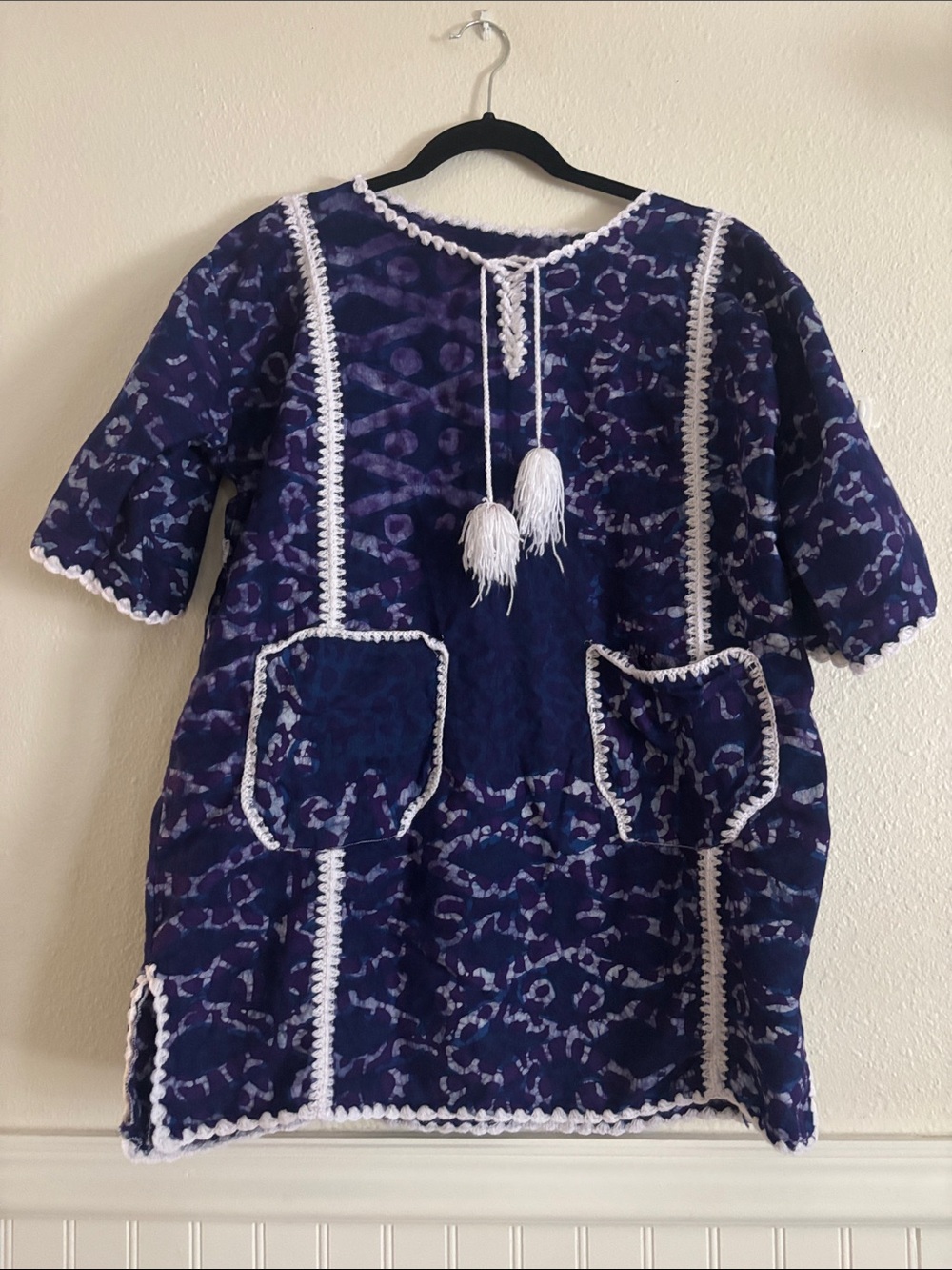 Blue Ghanaian smock tunic